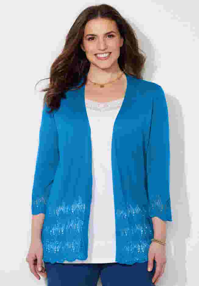 Pointelle Chevron Cardigan image number 0