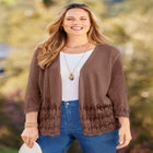 Pointelle Chevron Cardigan image number null