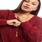 Scallop-Trim Wrap Sweater image number 2