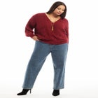 Scallop-Trim Wrap Sweater image number 0