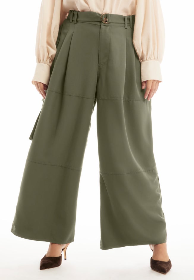 High-Rise Wide-Leg Cargo Pants image number 3
