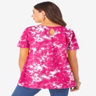 Plus Size Cotton Ultimate Swing Tee with Keyhole Back image number null
