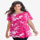 Plus Size Cotton Ultimate Swing Tee with Keyhole Back image number null