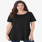 Plus Size Ultimate Cotton Crewneck Short Sleeve Swing Tee image number 1
