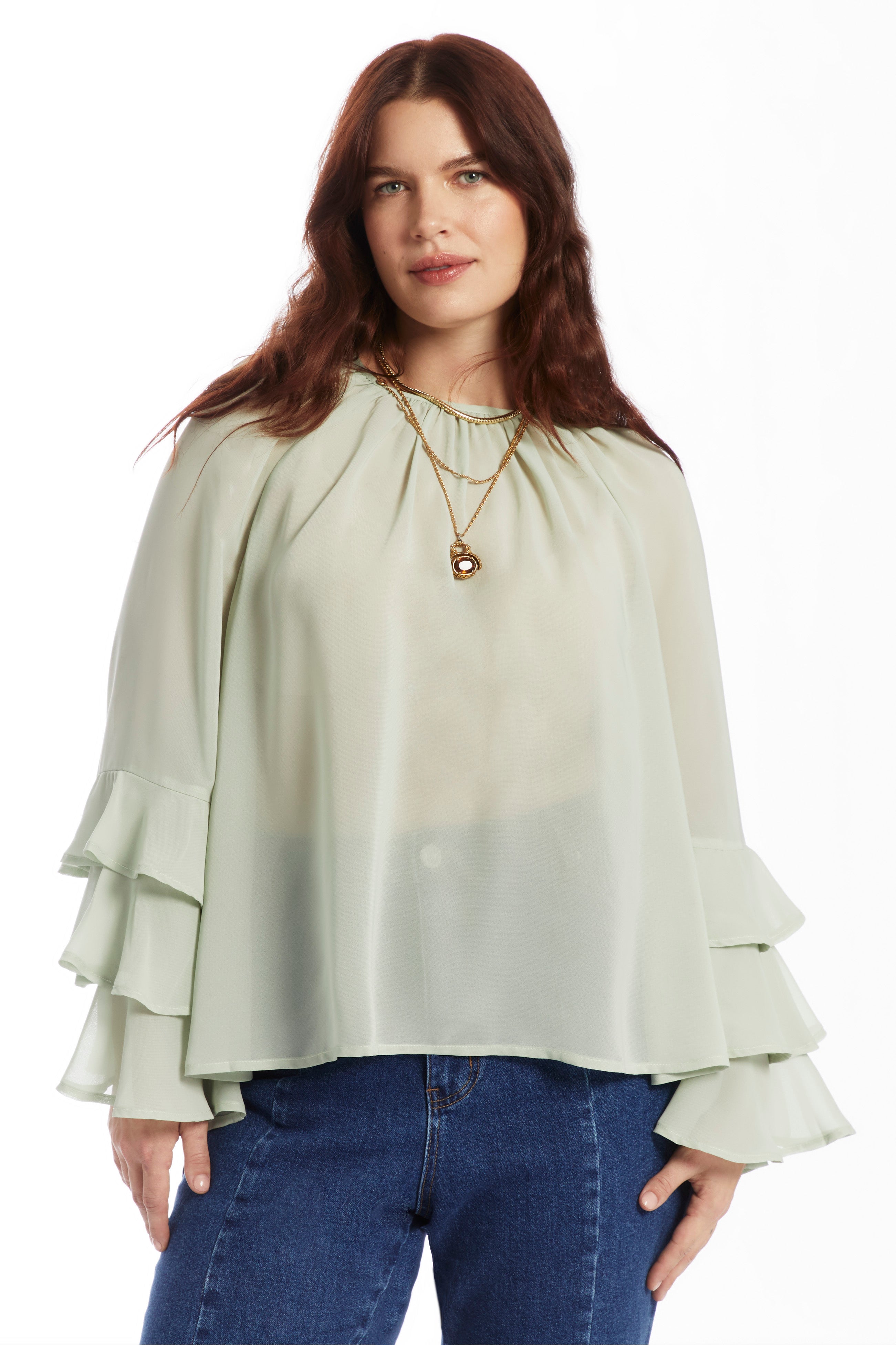 Ruffled Chiffon Blouse image number 2