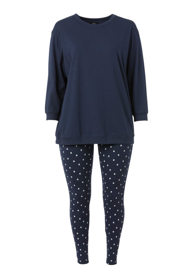 Cotton Spandex Tunic and Legging 2-Piece Pajama Set image number 3