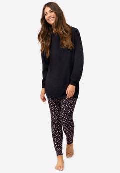 Cotton Spandex Tunic and Legging 2-Piece Pajama Set