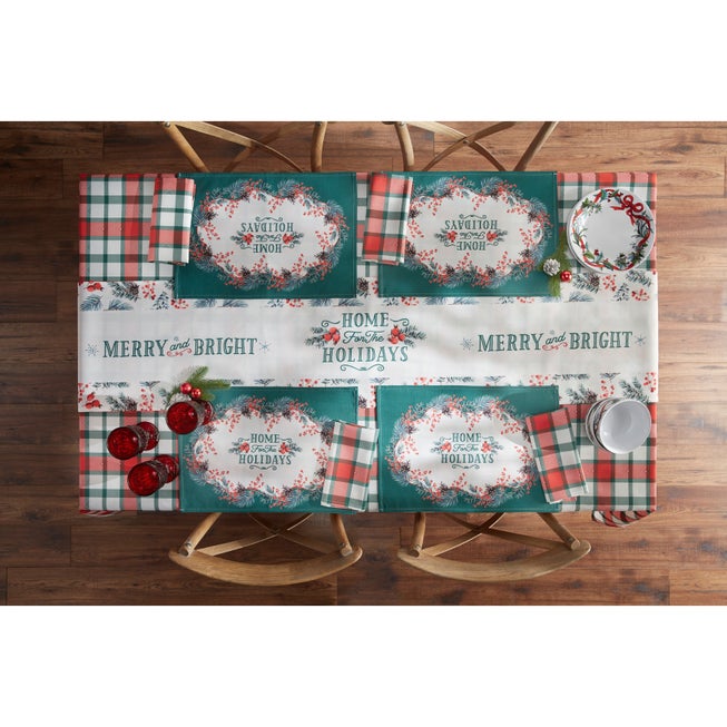 HOLIDAY KITCHEN 60" X 84" PLAID TABLECLOTH image number 1