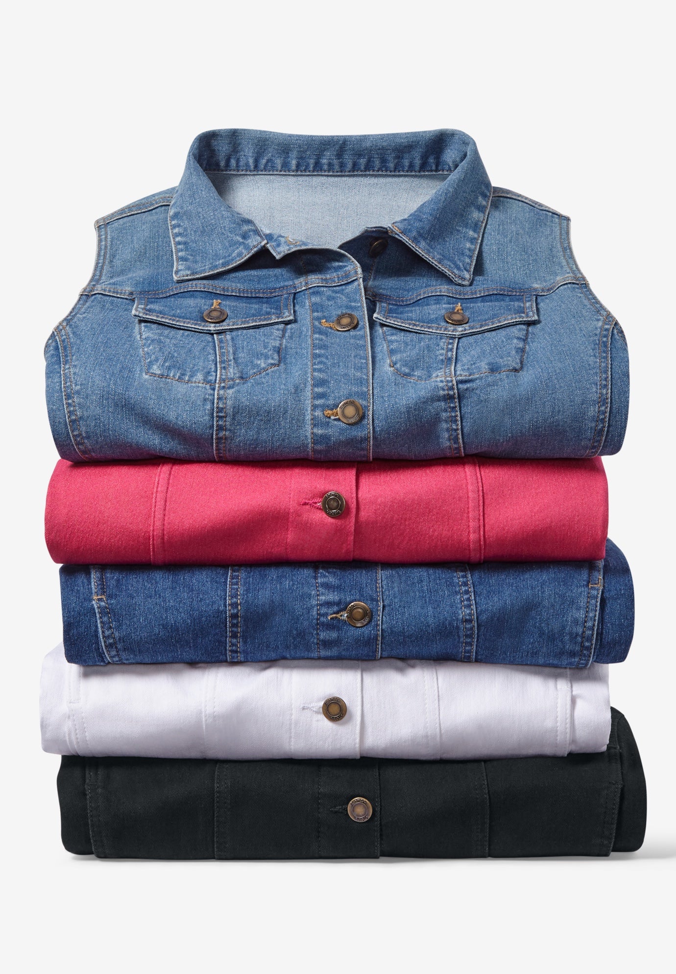 Stretch Denim Vest | Catherines