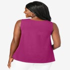 Stretch Cotton V-Neck Trapeze Tank image number null