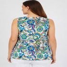 Stretch Cotton V-Neck Trapeze Tank image number null