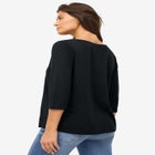 Boatneck Tee With Three-Quarter Sleeves image number null