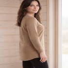 French Terry Sweatshirt Tunic with Shirttail Hem image number null