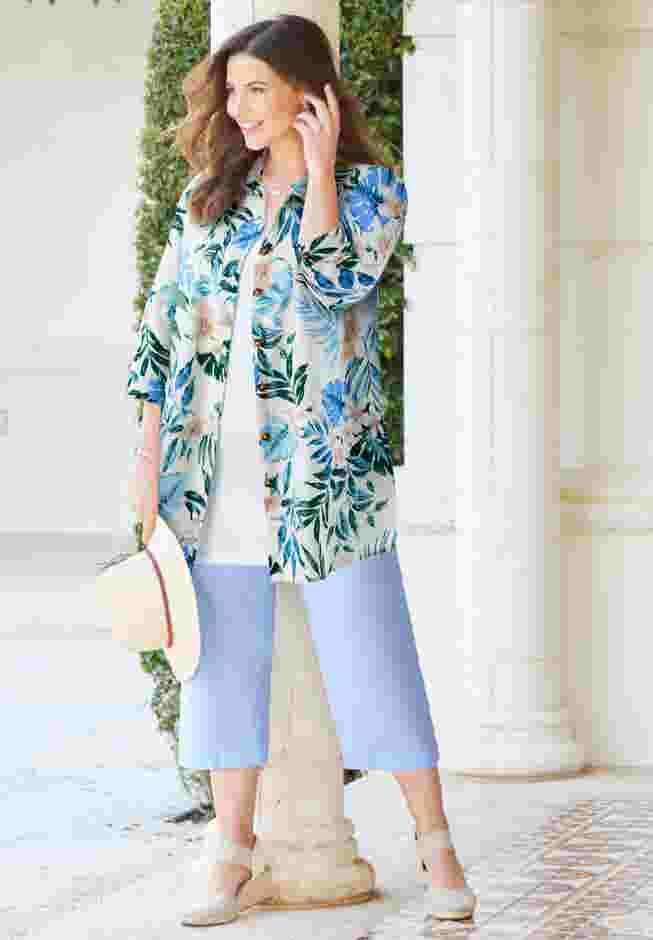 Classic Linen Buttonfront Shirt image number 2