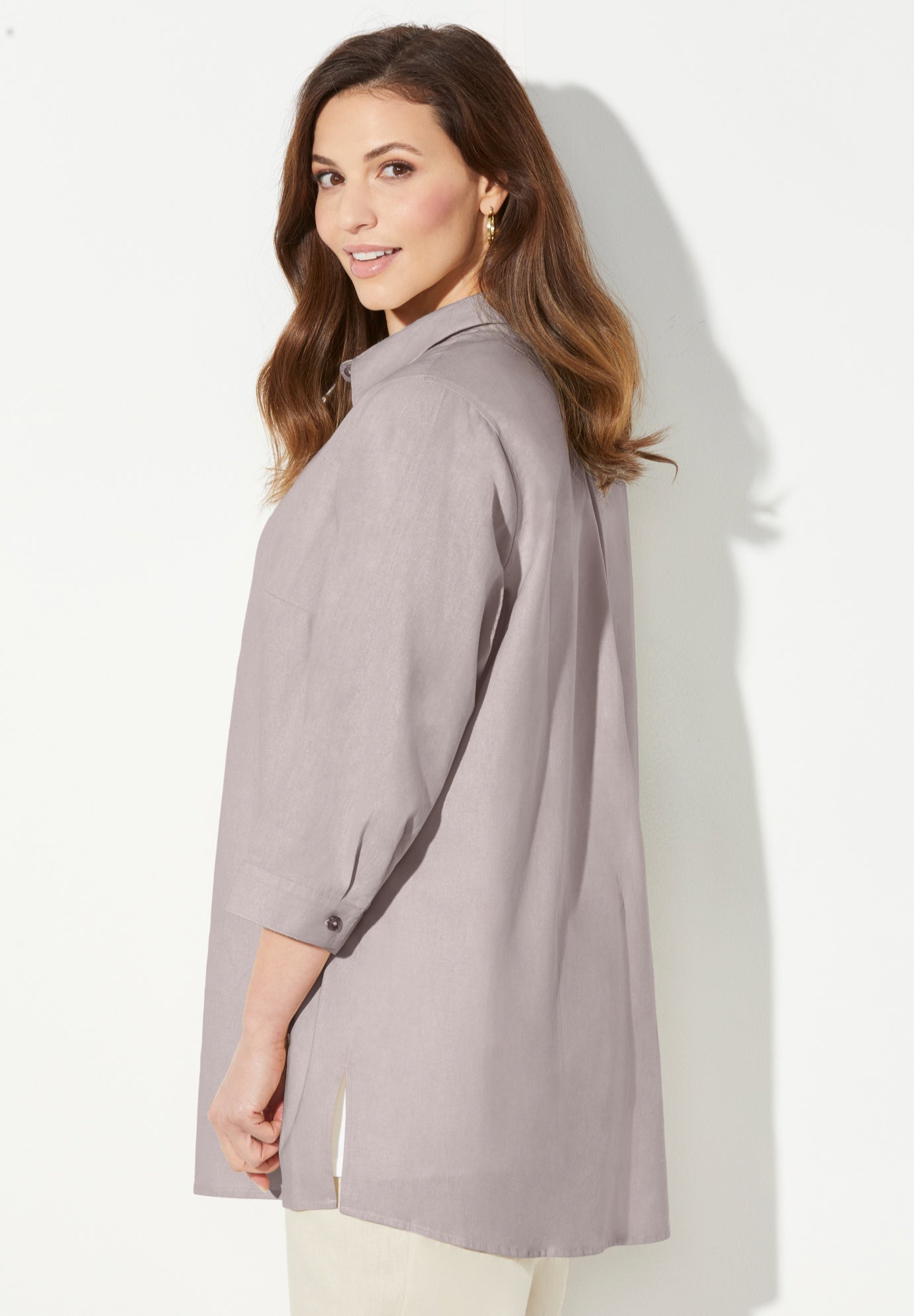 Classic Linen Buttonfront Shirt image number 3