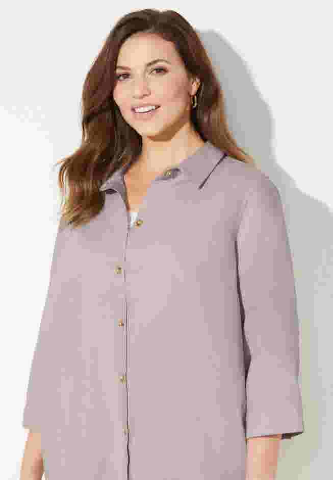 Classic Linen Buttonfront Shirt image number 3