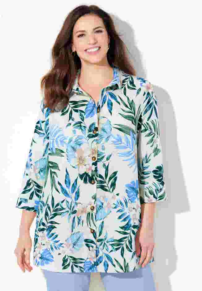 Classic Linen Buttonfront Shirt image number 0