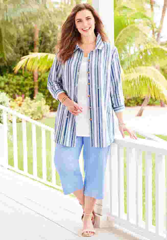 Classic Linen Buttonfront Shirt image number 0