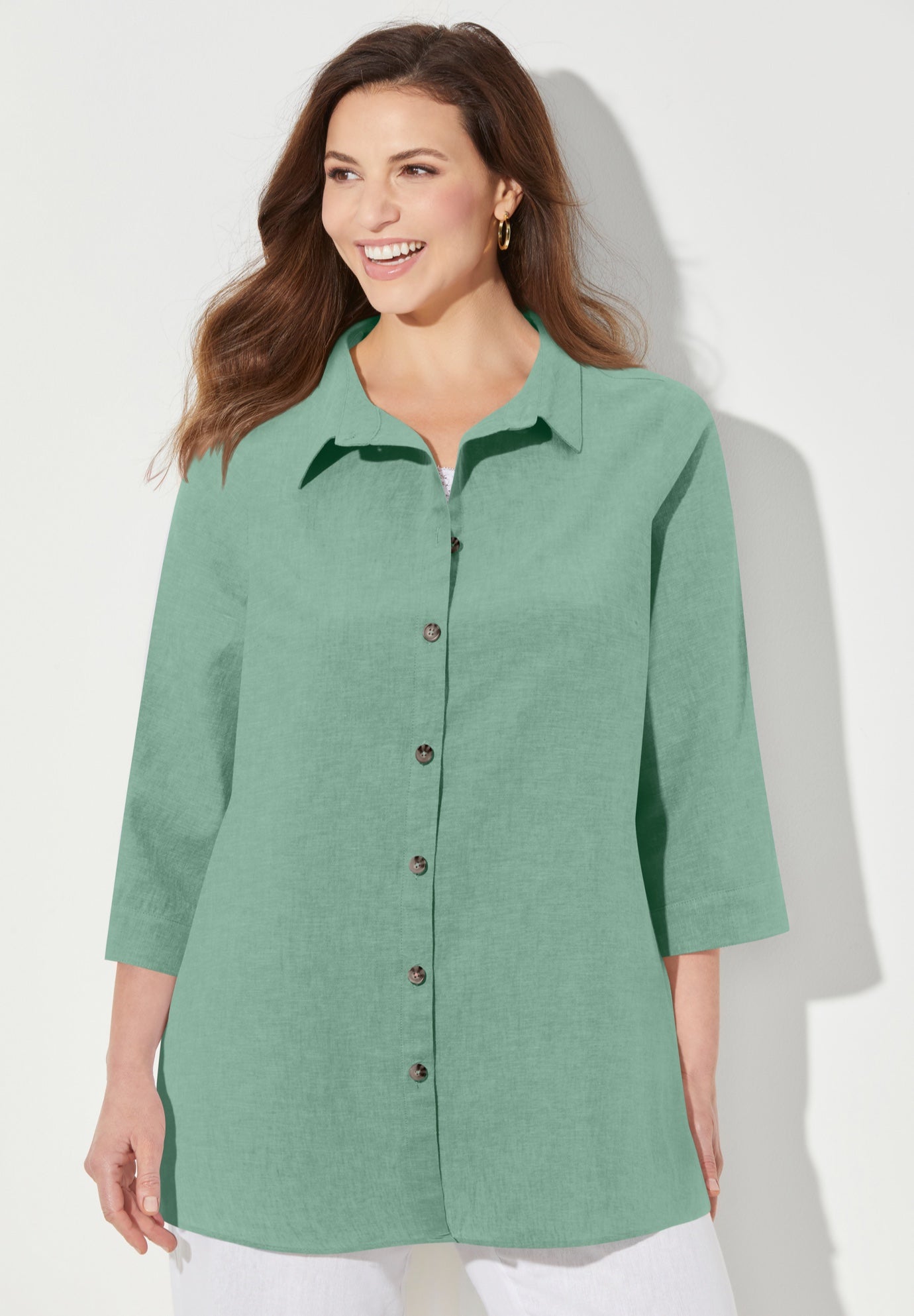 Classic Linen Buttonfront Shirt image number 0