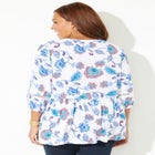 Crinkle Gauze Peplum Blouse image number null