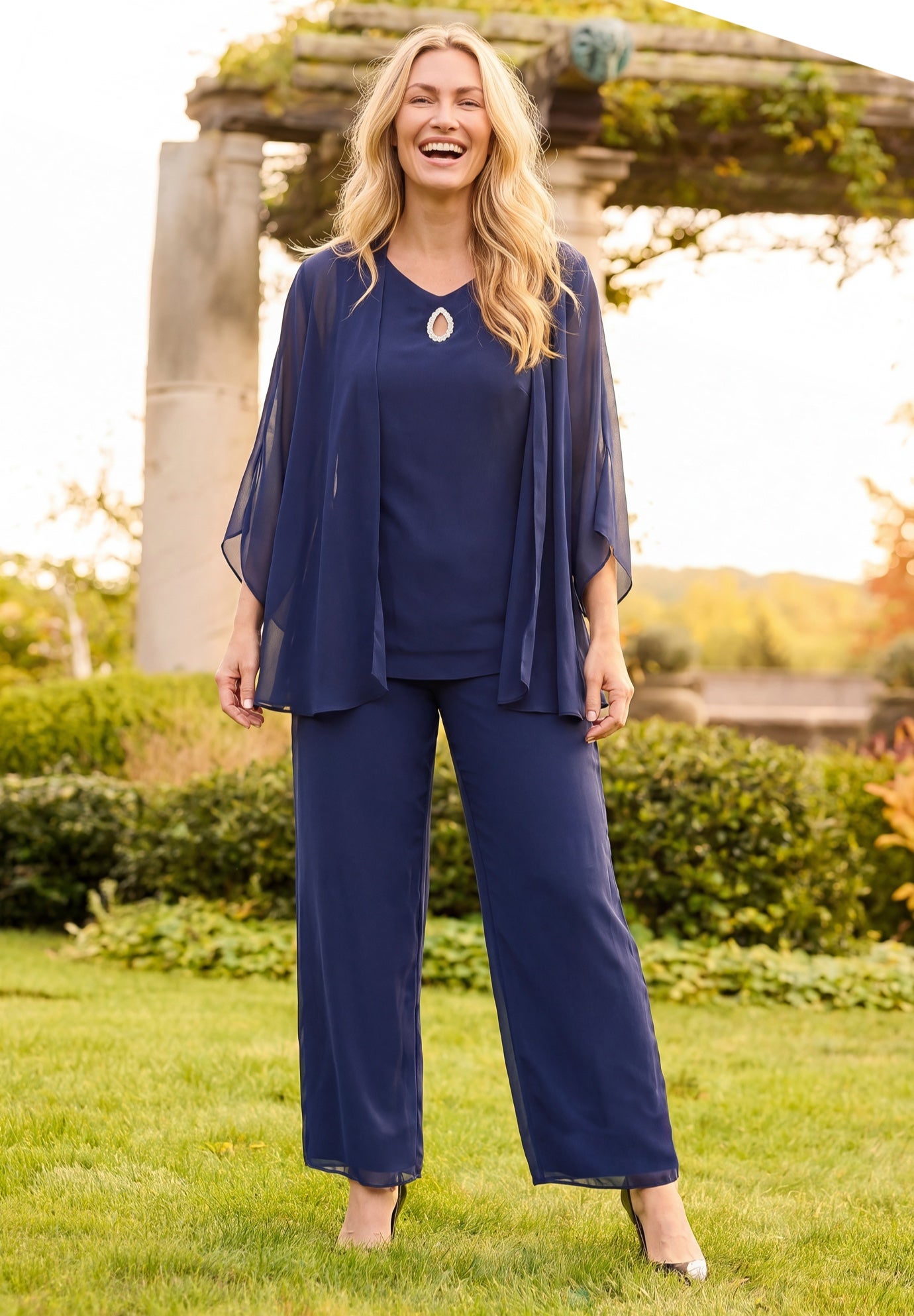 Accolades Georgette 3-Piece Pant Suit image number 0