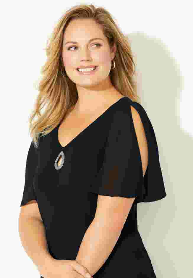 Tiered Chiffon Maxi Dress image number 3