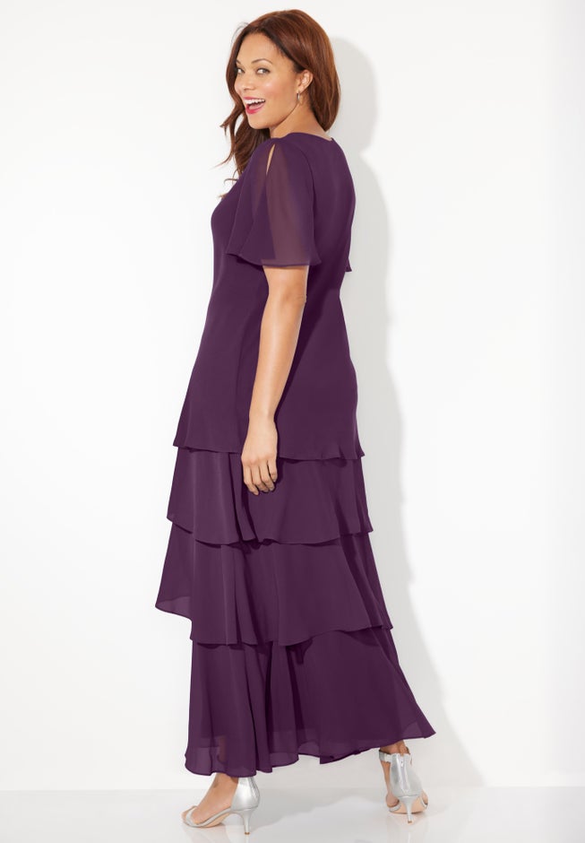 Tiered Chiffon Maxi Dress image number 1