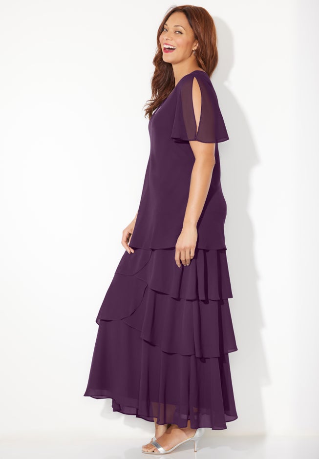 Tiered Chiffon Maxi Dress image number 2