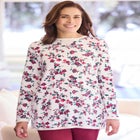 Long-Sleeve Crewneck Soft Waffle Knit Thermal Shirt image number 1