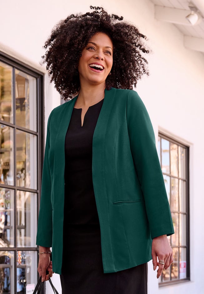 Right Fit &trade; Curvy Collarless Blazer image number 1