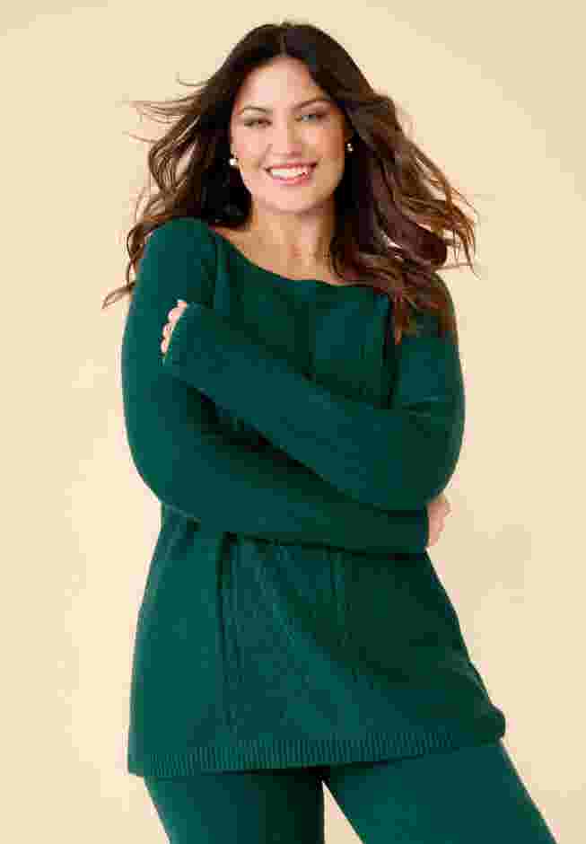 Cashmiracle™ Cable Sweater image number 1