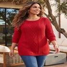 Cashmiracle&trade; Cable Sweater image number 0