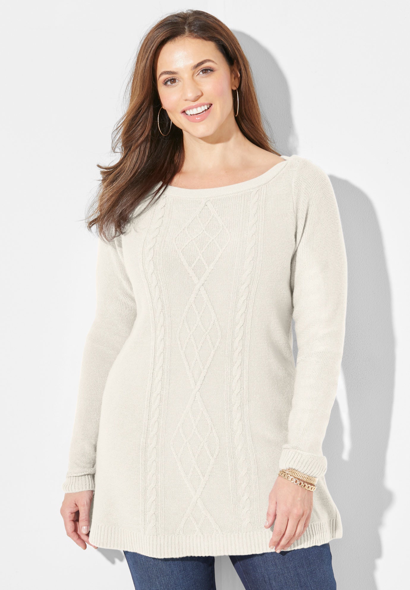 Cashmiracle&trade; Cable Sweater image number 0