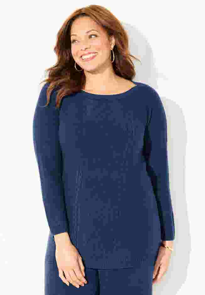 Cashmiracle™ Cable Sweater image number 0