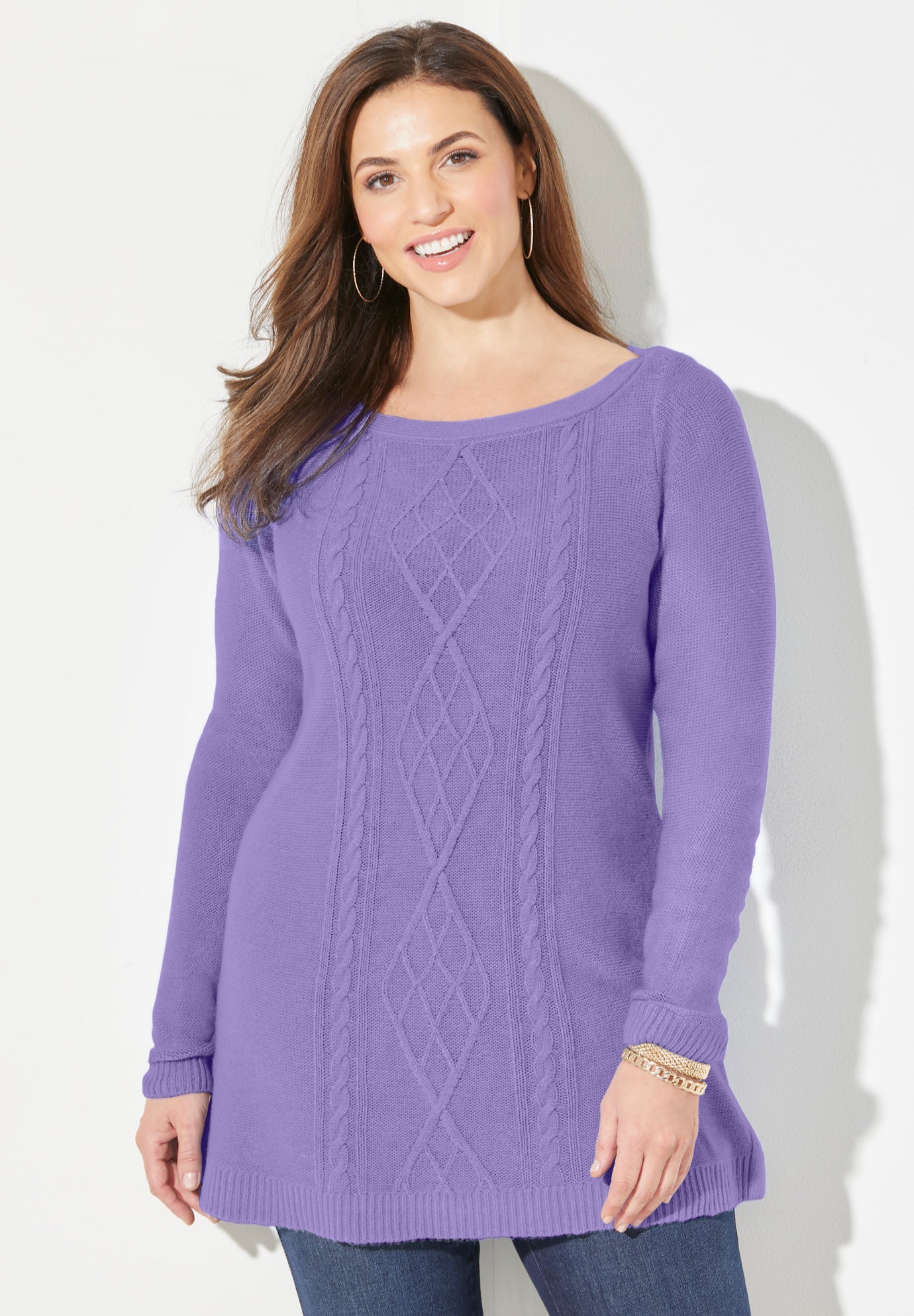 Cashmiracle&trade; Cable Sweater image number 0