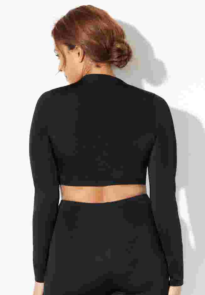 Chlorine Resistant Long Sleeved Cropped Zip Tee image number 1