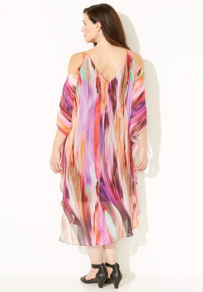 Open-Shoulder Chiffon Dress image number 1