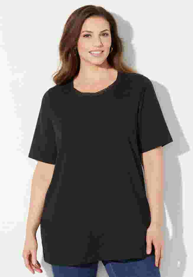 Suprema® Crochet Trim Scoopneck image number 0