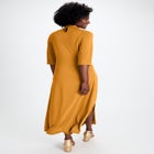 Mockneck Slit Maxi Dress image number null