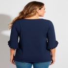 Crepe Ruffle Sleeve Top image number null