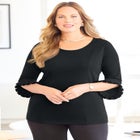 Crepe Ruffle Sleeve Top image number null