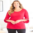 Crepe Ruffle Sleeve Top image number null