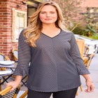 Godet Bell Sleeve Top image number null