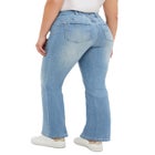 Mid-Rise Back Elastic Bootcut Stretch Jeans image number null
