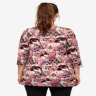 Stretch Knit V-neck 3/4 Sleeve Knot Front Tunic image number null