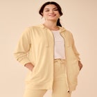 French Terry Long Zip Front Hoodie image number null