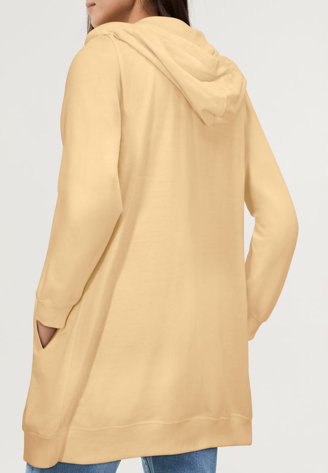 French Terry Long Zip Front Hoodie image number 1