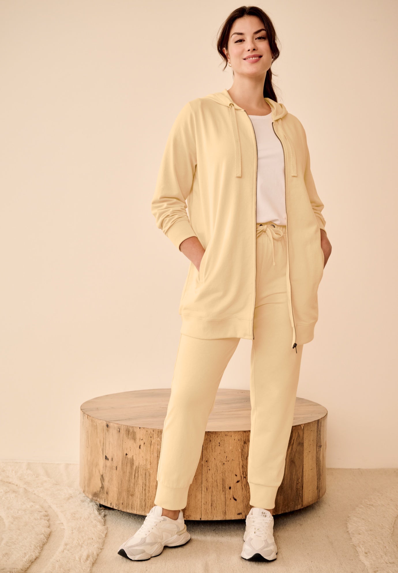 Ellos Studio French Terry Drawstring Elastic Waistband Jogger image number 0