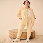 Ellos Studio French Terry Drawstring Elastic Waistband Jogger image number null