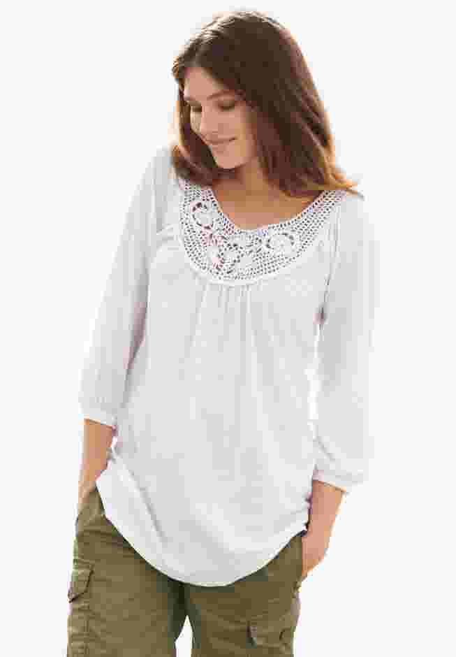 Crochet Trim Tunic image number 0